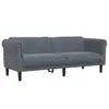 Design 3-tlg. Sofagarnitur Dunkelgrau Samt, Schlafsofas Produktbild-Vorschau 5