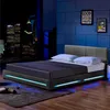 HOME DELUXE - LED Bett ASTEROID - Dunkelgrau, 180 x 200 cm Produktbild-Vorschau 2