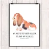 Mr. & Mrs. Panda Bild Hund Basset Hound DIN A1 - Weiß - Produktbild-Vorschau 2