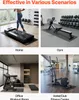 A collage of four images showing exercise mats in different settings: a home gym, a commercial gym, an office workout room, and a hotel fitness center. Podgląd zdjęcia produktu