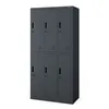 A tall, dark gray metal locker unit with twelve individual compartments. Produktbild-Vorschau