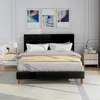 Łóżko tapicerowane, 140 x 200 cm, czarne, z listwami + Podgląd zdjęcia produktu 6
