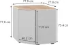 A corner cabinet with dimensions shown. Anteprima dell’immagine prodotto