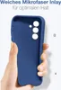 A hand holding a blue phone case. Produktbild-Vorschau