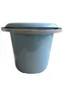 A light blue bucket with a gray rim and lid, shown from the front. Produktbild-Vorschau