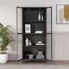 Vitrinenschrank ’Säkylä’ mit 2 Türen Stahl 180 x 80 x 35 cm Produktbild-Vorschau 3