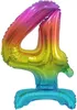 Fóliový balón číslice 4, stojící - duhová, 74cm Náhled obrázku produktu 5