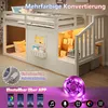 Kinder Hochbett mit Fenster, LED Leiter, Stauraum, Kiefer, Produktbild-Vorschau 3