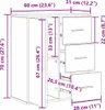 vidaXL Sideboard Schwarz Eichen-Optik 60 x 31 x 70 cm Produktbild-Vorschau 7