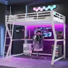 Hochbett mit Schreibtisch und LED-Beleuchtung, 90x200 cm, Produktbild-Vorschau 1