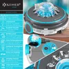 A pool robot with various features listed on the left side, and close-up views of the robot on the right. Produktbild-Vorschau