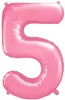 Folienballon Zahl „5“, 86cm, rosa Produktbild-Vorschau 7