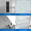 A collage of four images showcasing different features of a refrigerator. Produktbild-Vorschau