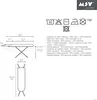 Diagrams and text showing the dimensions and care instructions for an ironing board. Anteprima dell’immagine prodotto