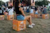 Quadratischer Sitzpouf Aperol Spritz – Bequemer Hocker für Wohnzimmer & Schlafzimmer – Polsterhocker Náhľad obrázku produktu