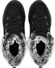 A top-down view of a pair of black Skechers women's boots with faux fur trim. Voir les images du produit