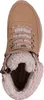 A top-down view of a brown Skechers boot with pink faux fur lining. Voir les images du produit