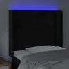 vidaXL LED Kopfteil Schwarz 83x16x118/128 cm Samt Produktbild-Vorschau 4