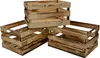 Three wooden crates are stacked and arranged on a white background. Produktbild-Vorschau