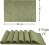 Platzmatten 6er Set, Tischset gewebt 45x30 cm grün, Produktbild-Vorschau 2