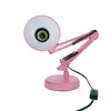A pink desk lamp with an adjustable arm and a round base, shown against a white background. Anteprima dell’immagine prodotto
