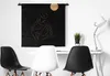 MuchoWow® Wandteppich Wandbehang Frau - Mond - Gold - Produktbild-Vorschau 3