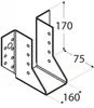 A technical drawing of a metal bracket with dimensions indicated. Produktbild-Vorschau