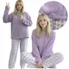 Pyjama - für Frauen - Hose mit langärmeligem Shirt - Produktbild-Vorschau 1