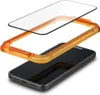 An exploded view of a smartphone screen protector installation kit, showing the phone, the installation frame, and the screen protector. Anteprima dell’immagine prodotto