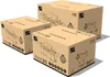 Three cardboard boxes stacked and arranged, each depicting a gas grill illustration and product information. Podgląd zdjęcia produktu