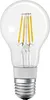 A close-up studio shot of a clear LED light bulb with a white base and silver screw fitting. Produktbild-Vorschau