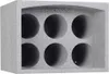A gray polystyrene bottle rack with six circular openings. Produktbild-Vorschau