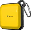 A yellow power bank with a carabiner clip attached. Produktbild-Vorschau