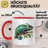 Aquarell Chamäleon Tasse Geschenk  (Rot) Produktbild-Vorschau 3