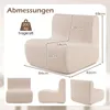 COSTWAY Bodensessel mit Rückenlehne, Bodenstuhl mit Samt & Produktbild-Vorschau 3