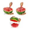 A collage of three images showing how to use a melon slicer to cut and serve watermelon. Náhľad obrázku produktu