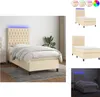 vidaXL Boxspringbett mit Matratze & LED Creme 90x200 cm Produktbild-Vorschau 1