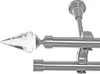 Edelstahl Look Gardinenstange Ø 20mm Deckenträger 2-läufig Produktbild-Vorschau 1