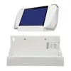 A white stand for a gaming device is shown from two angles against a white background. Produktbild-Vorschau