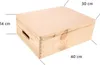 A wooden box with dimensions indicated by measurement lines and text. Produktbild-Vorschau