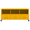 vidaXL Mobile TV giallo senape 100,5x39x43,5 cm Acciaio Anteprima dell’immagine prodotto 6