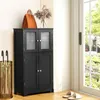Armoire de salle de bain COSTWAY avec portes vitrées et Voir les images du produit 8