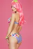 Chilirose Push-Up Bikini Set CR3660 Bikini in blau/weiß mit Produktbild-Vorschau 2