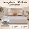 Letto imbottito INONEFT 160x200 cm con LED e USB, letto a Anteprima dell’immagine prodotto 7
