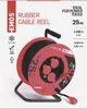 Venkovní prodlužovací kabel na bubnu 25 m / 4 zásuvky / černý / guma / 230 V / 1,5 mm2 Náhled obrázku produktu