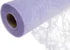 A roll of light purple decorative fabric (tischläufer) with a textured, fibrous appearance, shown diagonally against a white background. A portion of the fabric is unrolled, revealing its delicate, web-like structure. Produktbild-Vorschau