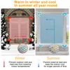 A split image showing how the product insulates a window in winter and summer. Produktbild-Vorschau