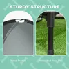 A split image showing close-ups of a dog bed's metal frame and a protective foot pad. Produktbild-Vorschau