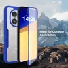 A smartphone case and screen protector are shown in front of a mountainous landscape. Produktbild-Vorschau