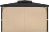 A front view of a gazebo with beige curtains drawn closed. Produktbild-Vorschau